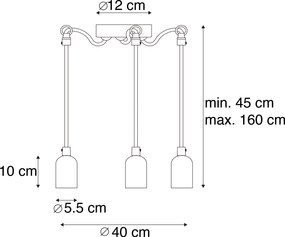 Candeeiro de suspensão industrial cinzento em betão - Cava 3