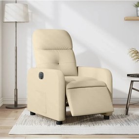 vidaXL Poltrona reclinável elétrica tecido cor creme