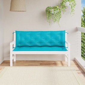 vidaXL Almofadões p/ banco de jardim 2 pcs 150x50x7 cm tecido turquesa