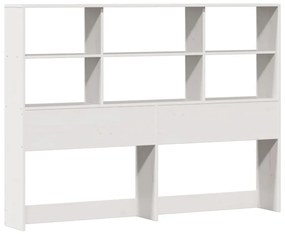 Cama com estante sem colchão 140x200 cm pinho maciço branco