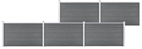 Painel de vedação para jardim 872x106 cm WPC cinzento