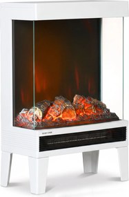 HOMCOM Lareira Elétrica 1000/2000 W com Chama LED Ajustável, até 15-20 m², 40,5 x 20 x 62 cm, Branca | Aosom Portugal