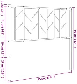 Cabeceira de cama 90 cm metal preto