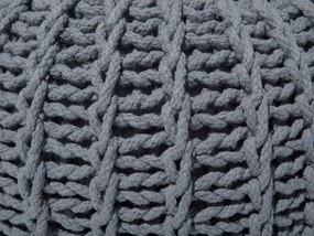 Pufe redondo em tricot cinzento escuro 50 x 35 cm CONRAD II Beliani