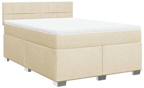 Cama com molas/colchão 160x200 cm tecido cor creme