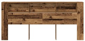 Cabeceira de Armário vidaXL Madeira Velha 220x18,5x104,5 cm
