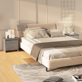 vidaXL Mesas de cabeceira 2 pcs 45x34x44,5 cm contrapl. cinza cimento