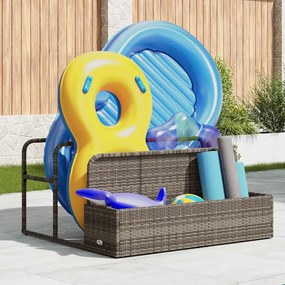 Armazenamento de bóias junto à piscina 110x100x57 cm vime PE