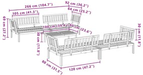 5 pcs conjunto de móveis de paletes p/ jardim acácia maciça