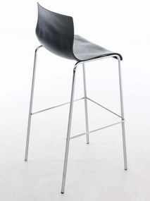 Banco de bar Hoover em plástico e com estrutura cromada 43 x 100 x 48 cm Cinzento