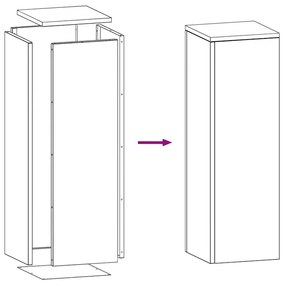 Suportes de Planta Externa Pilar 2 pcs Preto 24x24x75 cm Aço