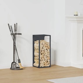 Suporte para lenha 25x25x60 cm aço laminado a frio antracite