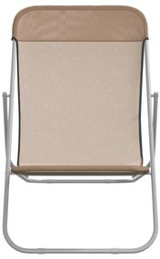 Cadeiras praia dobráveis 2pcs textilene/aço cinza-acastanhado