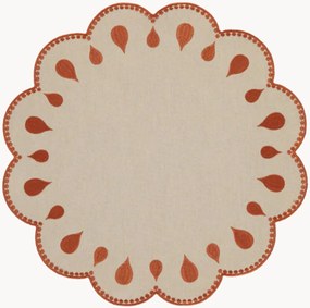 Individual de mesa com bordado na borda Gotas