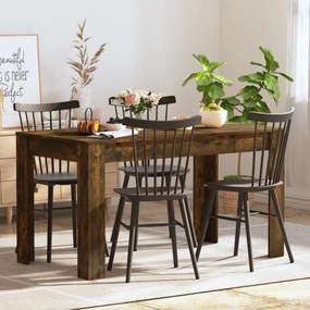 815198 vidaXL Mesa de jantar 140x74,5x76 cm derivados madeira carvalho fumado