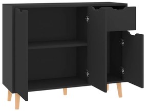 Aparador 90x30x72 cm derivados de madeira preto brilhante