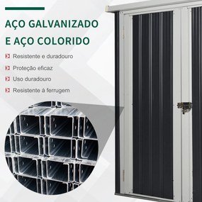 Outsunny Abrigo de Jardim 1,26 m² 147x86x134 cm Abrigo de Exterior de