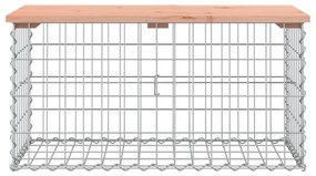 Banco jardim design gabião 83x44x42 cm madeira douglas maciça