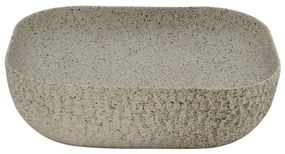 Lavatório de bancada retangular 48x37,5x13,5 cm cerâmica cinza
