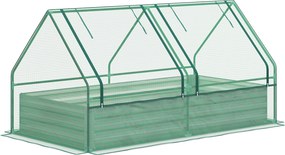 Outsunny Floreira Exterior Grande com Mini Estufa com Base Aberta para Jardim Terraço Varanda 185x95x92 cm Cinzento e Verde | Aosom Portugal