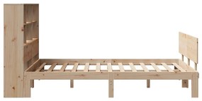 Cama com estante sem colchão 120x190 cm pinho maciço