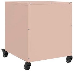 Mesas de cabeceira 2 pcs 36x39x43,5 cm aço rosa