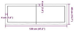 Prateleira de parede 120x40x(2-6) cm carvalho tratado castanho