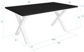 Mesa de sala de jantar | 8 pessoas | 170 | Robusto e estável graças à sua estrutura e pernas sólidas | Ideal para reuniões familiares | Preto | Estilo