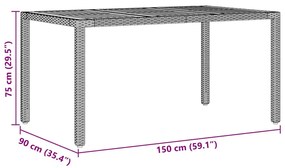 Conjunto de Jantar de Jardim de 5 Peças com Almofadas Beiges em Polivi