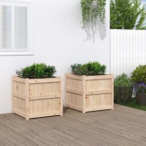 Vasos/floreiras de jardim 2 pcs madeira de pinho maciça