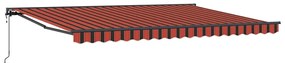 Toldo Retrátil Manual Laranja e Marrom 450x300 cm