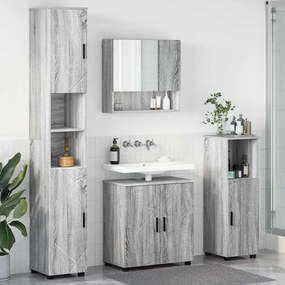 vidaXL Conjunto de Móveis para Banheiro 4 pcs Sonoma cinzento
