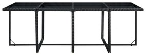 13 pcs conjunto jantar exterior com almofadões vime PE preto