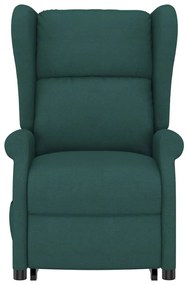 Poltrona elevatória tecido verde-escuro