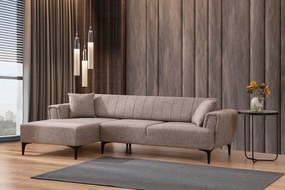 Sofá-cama de canto Hamlet – Castanho Claro – 140x270 cm