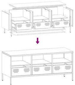 Móvel de TV 101,5x39x43,5 cm aço laminado a frio antracite