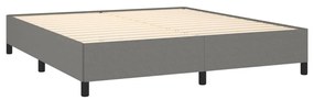 Estrutura de cama sem colchão 160x200 cm tecido cinzento-escuro