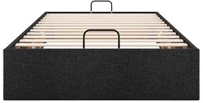 Estrutura de cama otomana sem colchão 90x190 cm tecido preto