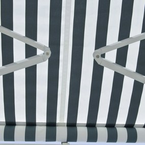 Toldo elétrico retrátil com função manual com manivela e controle remoto 300x250 cm para portas janelas verde e branco