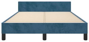 Estrutura de cama sem colchão 120x200 cm veludo azul