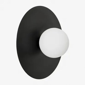 Aplique De Parede Para Banheiro Em Ferro E Vidro Anine Preto & Ø30 Cm - Sklum