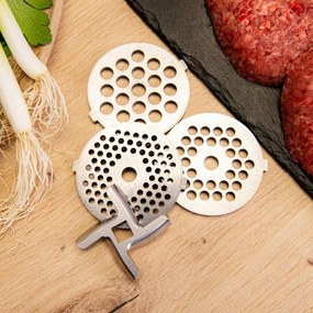 Picadora de carne eléctrica Crusher 1400 Steel de 1360 W, com 1 lâmina e 3 placas de corte