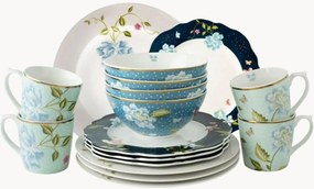 Conjunto de loiça em porcelana Delig, 4 pessoas, conjunto de 16