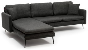 Sofá de Canto Reya – Cinzento Escuro – 245x85 cm