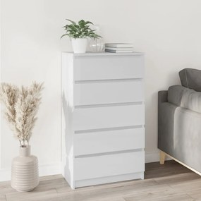 823018 vidaXL Armário de gavetas 60x36x103 cm deriv. madeira branco brilhante