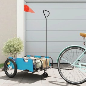 vidaXL Reboque de bicicleta tecido oxford/ferro azul