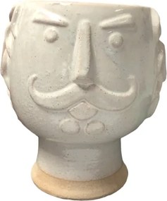 Vaso de Cerâmica Mister 11,5 x 17,5 cm em Tons Neutros