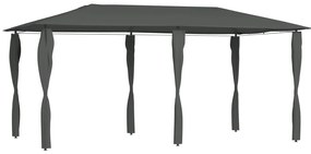 vidaXL Gazebo 2,98x5,3x2,59 m com capas para postes 160 g/m² antracite