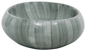 Lavatório de bancada oval 59x40x15 cm cerâmica verde