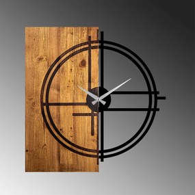 Relógio de Parede Decorativo Mas-038 – Noz Claro e Preto – 56 x 3 x 58